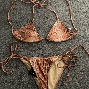 Fashion Nova Animal Print Bikini Set (S)